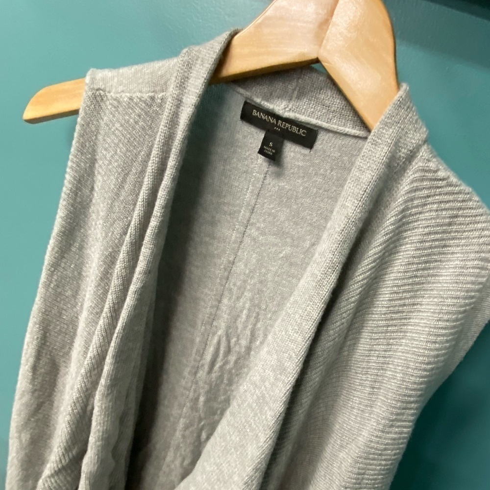 Banana Republic Open Front Flyaway Cardigan Sweater - Small Gray